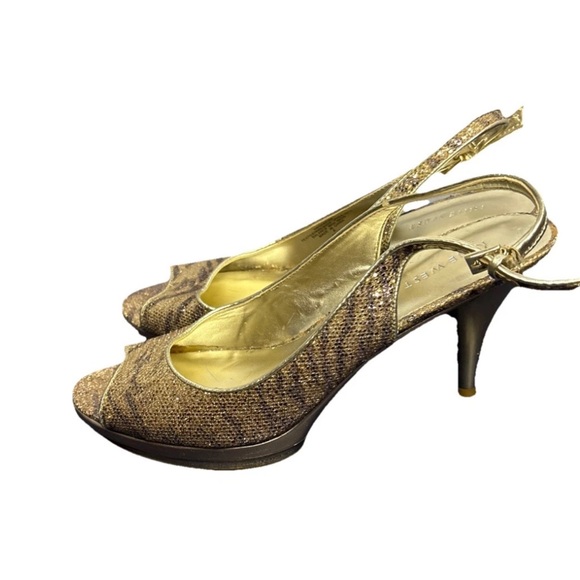 Nine West Glotter Peep Toe Heel Size 8.5 - Picture 1 of 5